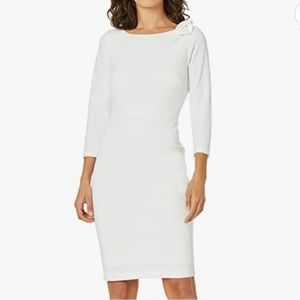 Calvin Klein Women's 3/4 Sleeve Sheath with Shoulder Knot Detail size 12.
